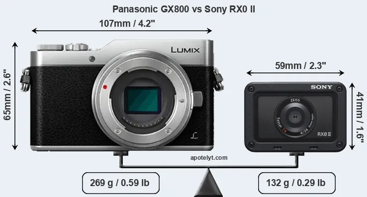 Size Panasonic GX800 vs Sony RX0 II