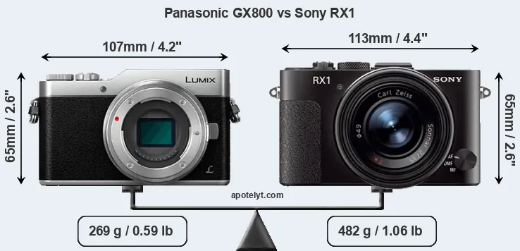 Size Panasonic GX800 vs Sony RX1
