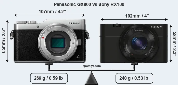 Size Panasonic GX800 vs Sony RX100