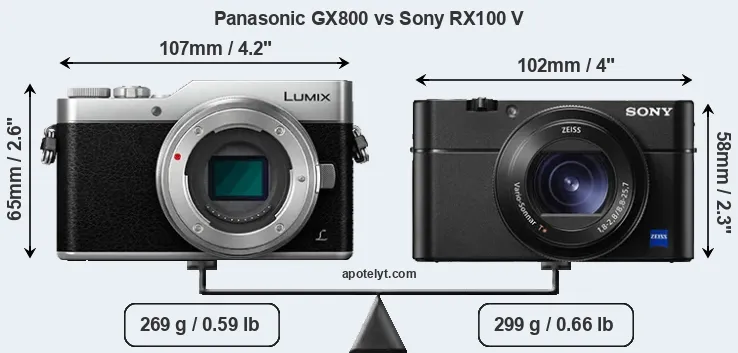 Size Panasonic GX800 vs Sony RX100 V