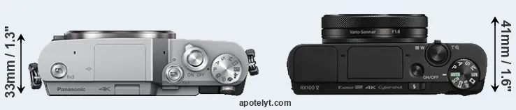 Compare GX800 versus RX100 V top