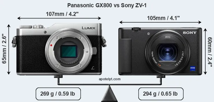 Size Panasonic GX800 vs Sony ZV-1