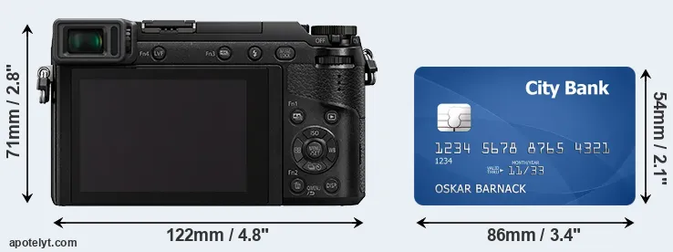 GX85 and credit card rear side