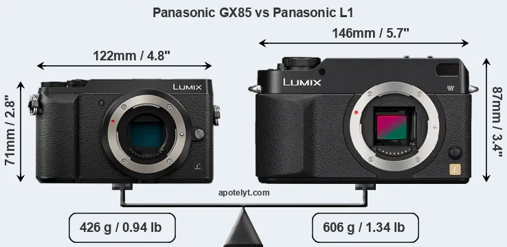 Size Panasonic GX85 vs Panasonic L1