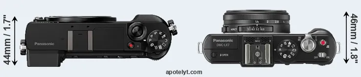 Compare GX85 versus LX7 top