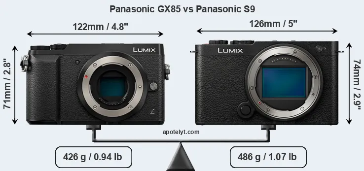 Size Panasonic GX85 vs Panasonic S9