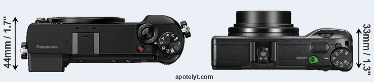Compare GX85 versus GR III top