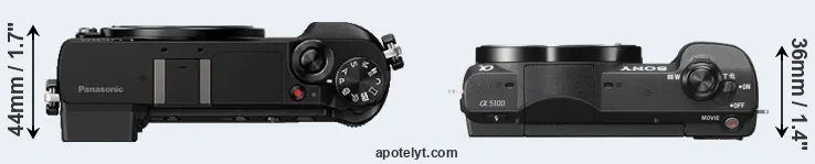 Compare GX85 versus A5100 top