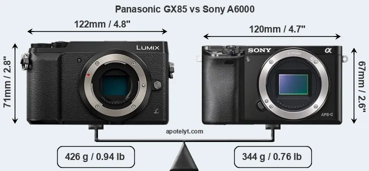 Size Panasonic GX85 vs Sony A6000