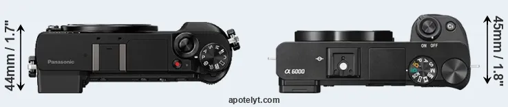 Compare GX85 versus A6000 top
