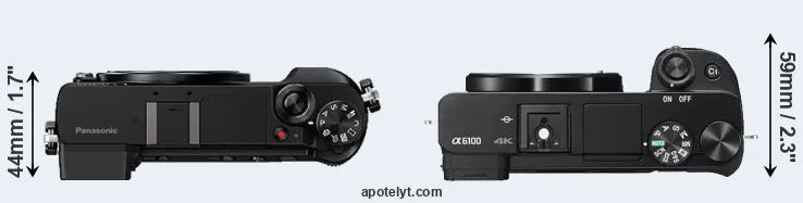 Compare GX85 versus A6100 top
