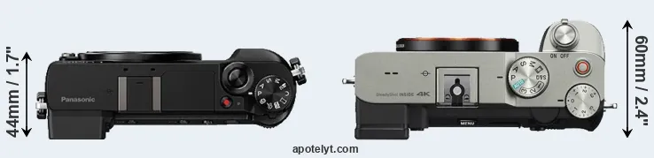 Compare GX85 versus A7C top