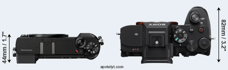 Compare GX85 versus A7R V top