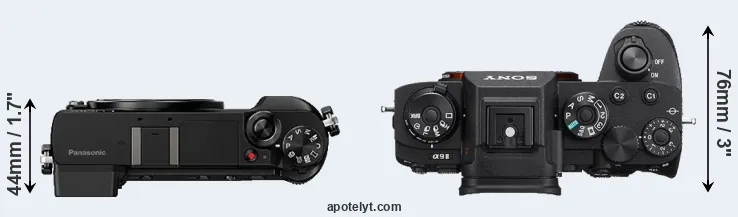Compare GX85 versus A9 II top