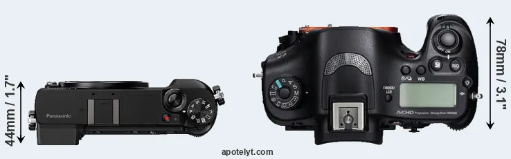 Compare GX85 versus A99 top
