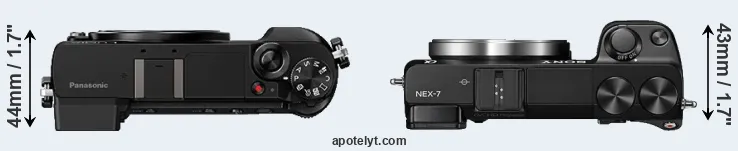 Compare GX85 versus NEX-7 top