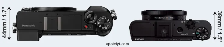 Compare GX85 versus RX100 II top