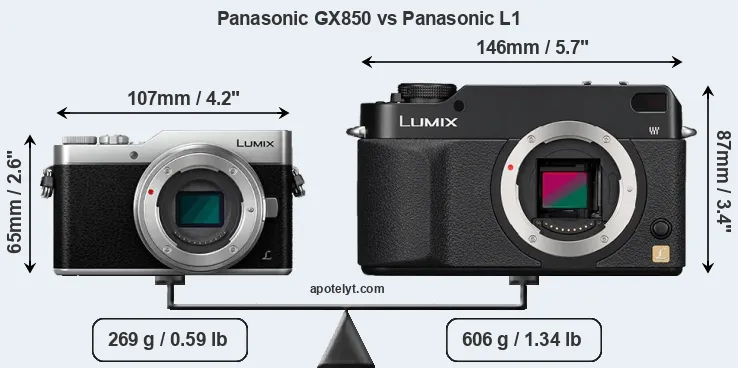 Size Panasonic GX850 vs Panasonic L1