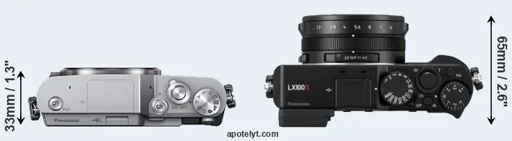 Compare GX850 versus LX100 II top