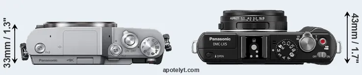 Compare GX850 versus LX5 top