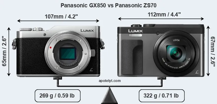 Size Panasonic GX850 vs Panasonic ZS70