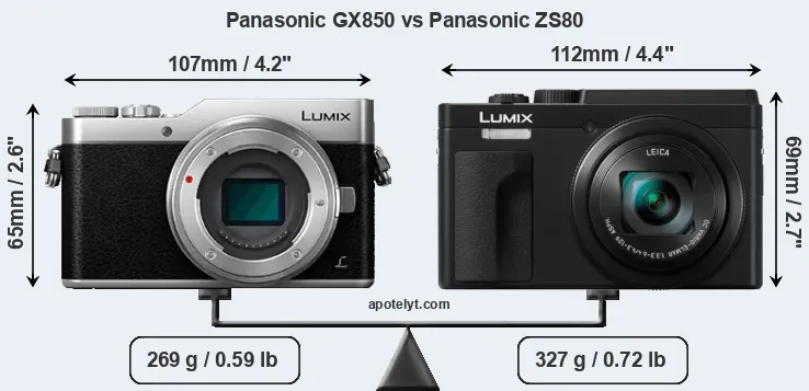 Size Panasonic GX850 vs Panasonic ZS80