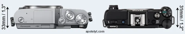 Compare GX850 versus Pentax Q top