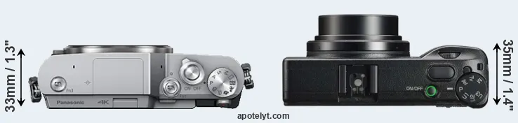 Compare GX850 versus GR IIIx top