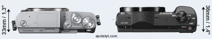 Compare GX850 versus A5100 top