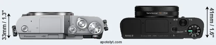 Compare GX850 versus RX100 IV top