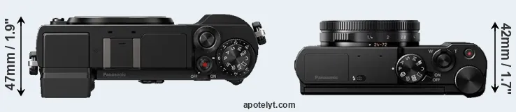 Compare GX9 versus LX15 top