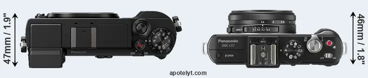 Compare GX9 versus LX7 top