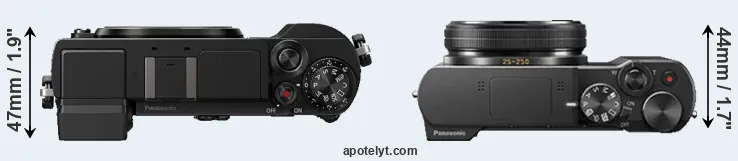 Compare GX9 versus ZS100 top