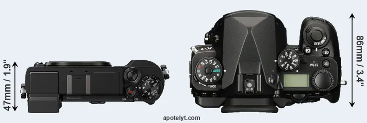 Compare GX9 versus K-1 top