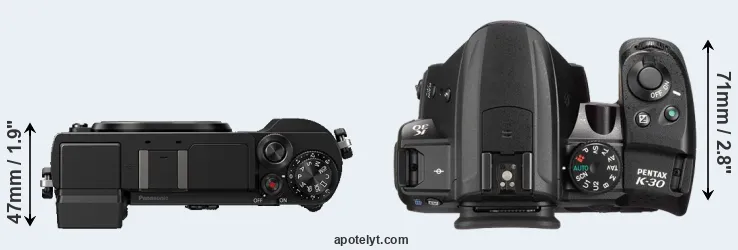 Compare GX9 versus K-30 top