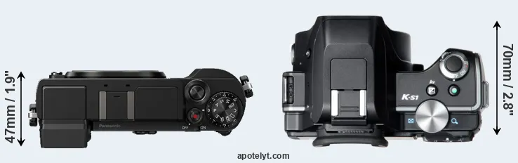 Compare GX9 versus K-S1 top