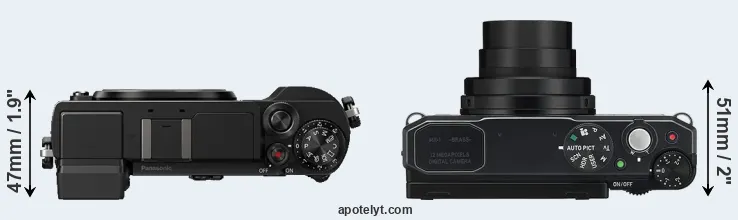 Compare GX9 versus MX-1 top