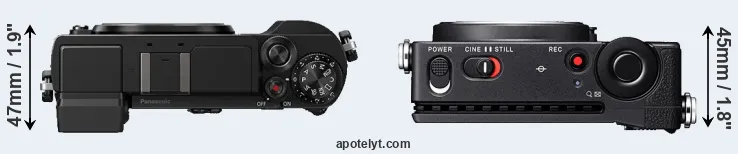 Compare GX9 versus fp L top