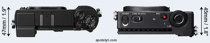 Compare GX9 versus fp top