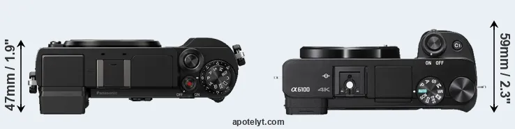 Compare GX9 versus A6100 top