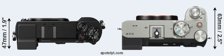 Compare GX9 versus A7C II top
