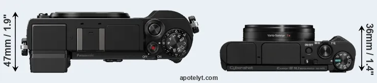 Compare GX9 versus HX95 top