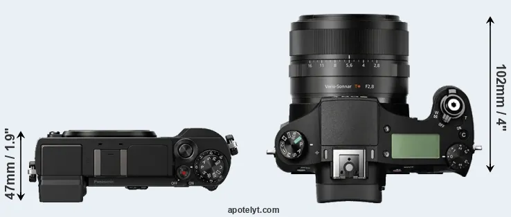 Compare GX9 versus RX10 top