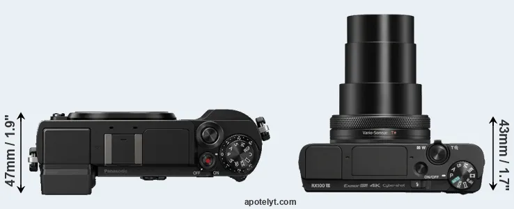 Compare GX9 versus RX100 VII top
