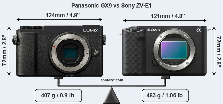 Size Panasonic GX9 vs Sony ZV-E1