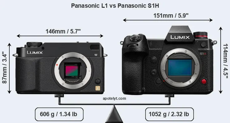 Size Panasonic L1 vs Panasonic S1H