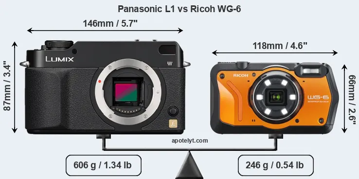 Size Panasonic L1 vs Ricoh WG-6