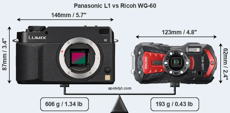 Size Panasonic L1 vs Ricoh WG-60