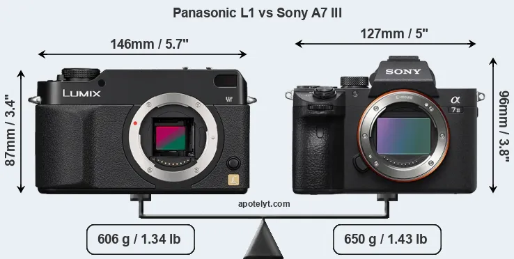 Size Panasonic L1 vs Sony A7 III