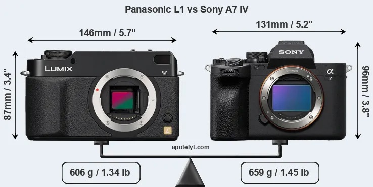 Size Panasonic L1 vs Sony A7 IV